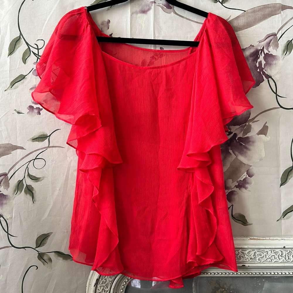 Silk French chiffon Vintage ruffled Top blouse Sleeveless lightweight Party top
